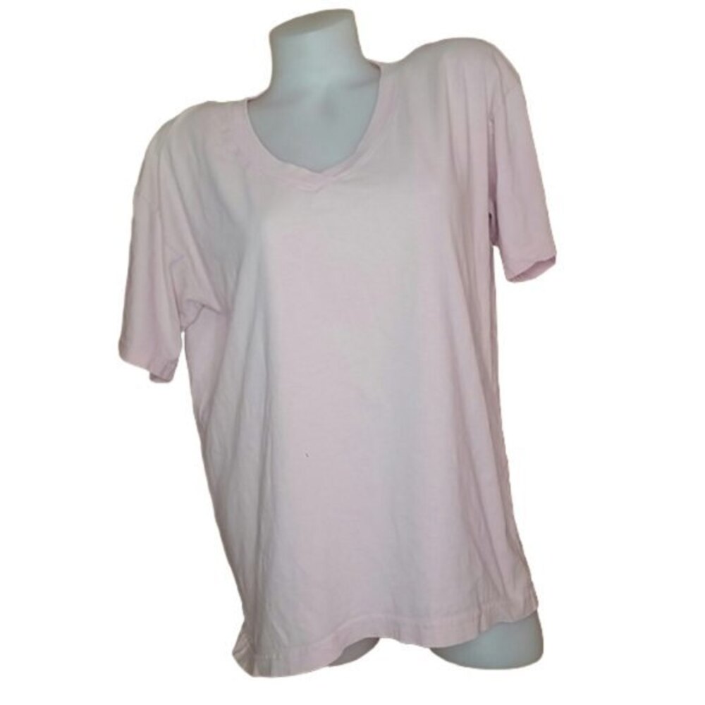 Vintage Express Light Pink Oversize V Neck T XS